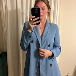 Women's Blue Double-Breasted Blazer
